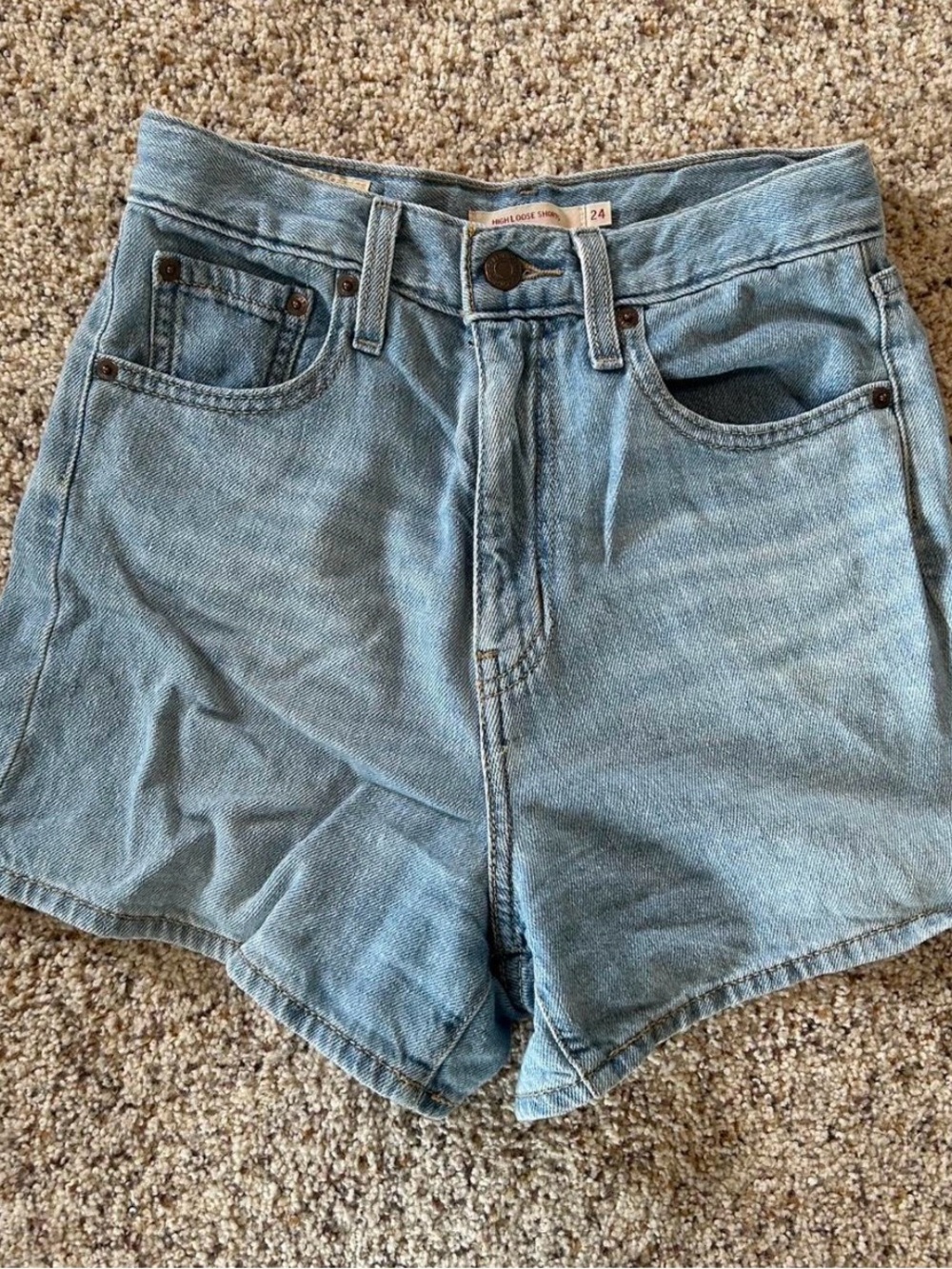 Levi's Light Blue High-Rise Denim Shorts